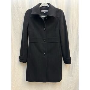 Kenneth Cole Reaction Wool Blend Coat Womens Black Fitted Size 4